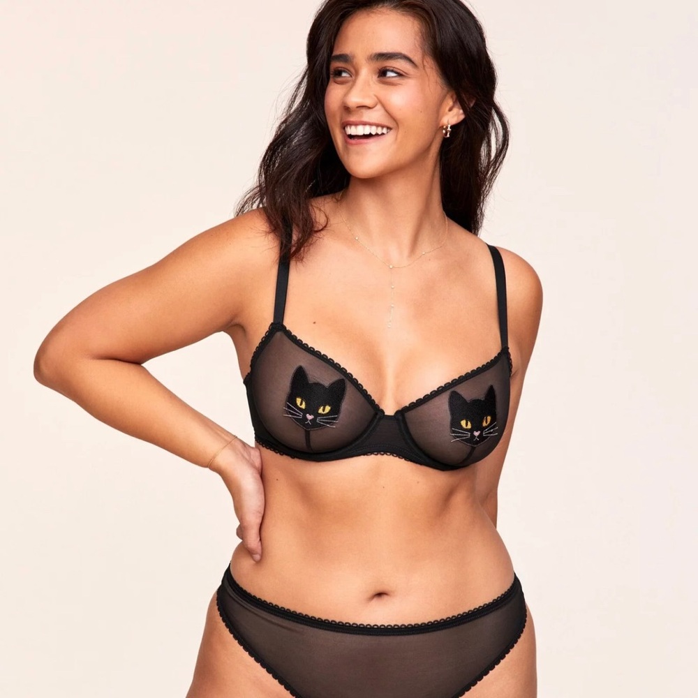 Adore Me Black Cat Bra NWT never worn 38g